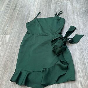 Green homecoming dress size small silk